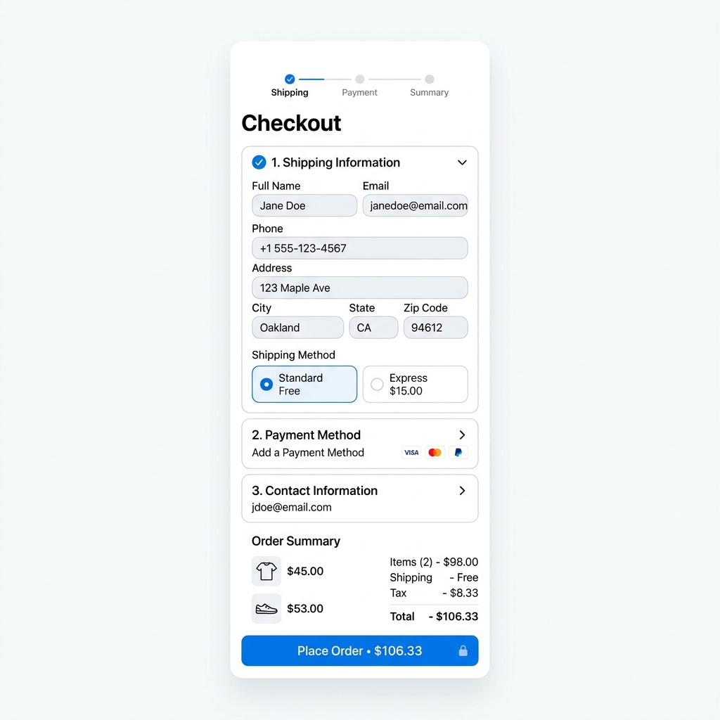 Ecommerce Checkout on desk