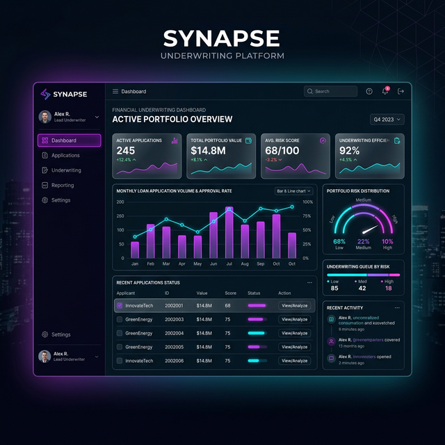 Underwriting Dashboard Mockup
